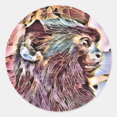 かわいい小さなサル ラウンドシール (正面)