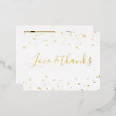 かわいい小さなサンキューカードのミニマルハート 箔シーズンポストカード (正面/裏面)