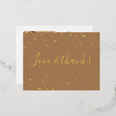 かわいい小さなサンキューカードのミニマルハート 箔シーズンポストカード (正面/裏面)