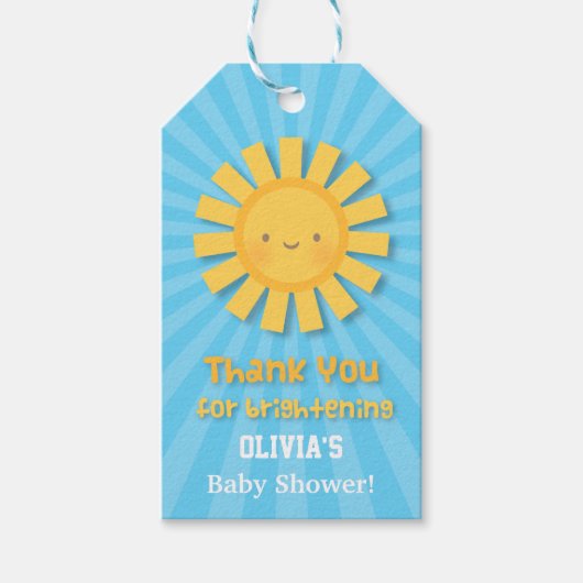 かわいい小さなサンシャインサンシャインサンキューギフトラベル ギフトタグ (正面)