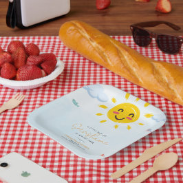 かわいい小さなサンシャインベイビーシャワー ペーパープレート