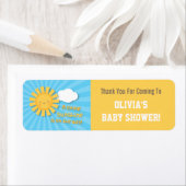 かわいい小さなサンシャインベビーシャワーありがとうラベル ラベル (インサイチュ)