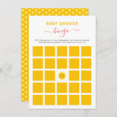 かわいい小さなサンシャインベビーシャワービンゴゲームカード 招待状 (正面/裏面)