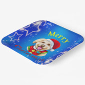 かわいい小さなサンタパップハッピークリスマス ペーパープレート (傾斜あり)