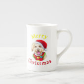 かわいい小さなサンタパップハッピークリスマス ボーンチャイナマグカップ (右)