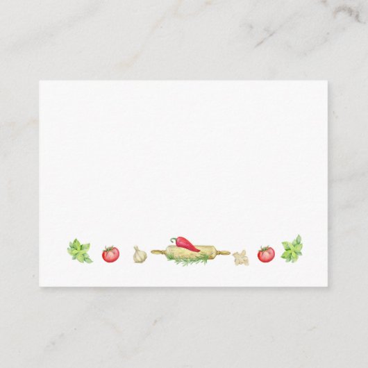 かわいい小さなシェフ赤ちゃんシャワーおむつラッフルカード エンクロージャーカード (裏面)