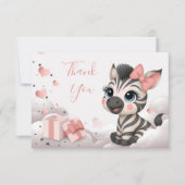 かわいい小さなシマウマちゃん サンキューカード (正面)