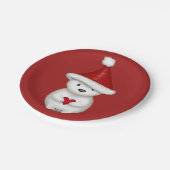かわいい小さなシロクマとハート ペーパープレート (アングル)