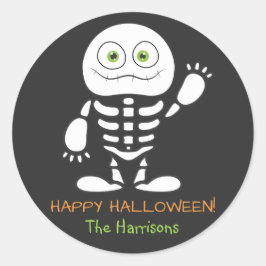 かわいい小さなスケルトンのステッパーソナライズされたカー ラウンドシール