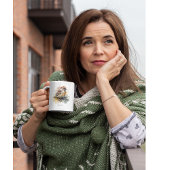 かわいい小さなスズメの水色，カスタマイズ可能 ツートーンマグカップ