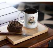 かわいい小さなスズメの水色，カスタマイズ可能 ツートーンマグカップ