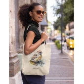 かわいい小さなスズメの水色，カスタマイズ可能 トートバッグ