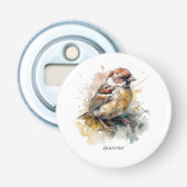 かわいい小さなスズメの水色 栓抜き (正面)