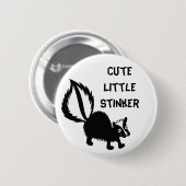 かわいい小さなスティンカースカンクプリントアートグラフィック 缶バッジ (正面&裏面)