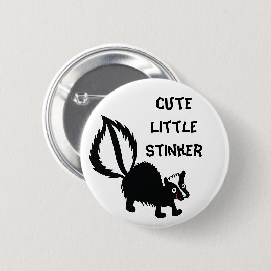 かわいい小さなスティンカースカンクプリントアートグラフィック 缶バッジ (正面&裏面)