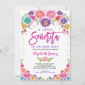 かわいい小さなセノリタフェスタ花ベビーシャワー 招待状 (正面)