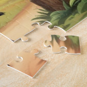 かわいい小さなゼブラとレインボーパーソナライズされた ジグソーパズル (側面)