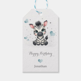 かわいい小さなゼブラのイラスト ギフトタグ