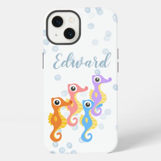 かわいい小さなタツノオトシゴ iPhoneケース (裏面)
