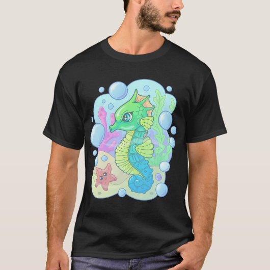かわいい小さなタツノオトシゴ Tシャツ (正面)