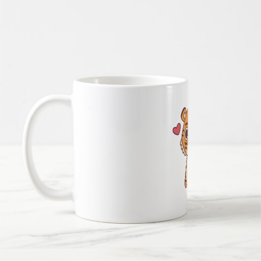 かわいい小さなトラ コーヒーマグカップ (左)