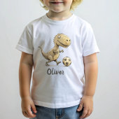 かわいい小さなトレックス遊のフットボール ベビーTシャツ