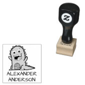 かわいい小さなドラゴンがパーソナライズ ラバースタンプ (押印)