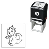 かわいい小さなドラゴンとティーカップカラー私 セルフインキングスタンプ (インサイチュ)