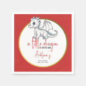 かわいい小さなドラゴンは途中の赤ちゃんシャワー スタンダードカクテルナプキン (正面)