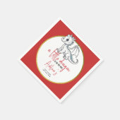 かわいい小さなドラゴンは途中の赤ちゃんシャワー スタンダードカクテルナプキン (角)