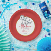 かわいい小さなドラゴンは途中の赤ちゃんシャワー ペーパープレート (パーティー)