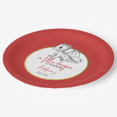 かわいい小さなドラゴンは途中の赤ちゃんシャワー ペーパープレート (アングル)