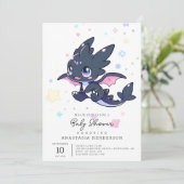 かわいい小さなドラゴンベビーシャワー 招待状 (スタンド正面)