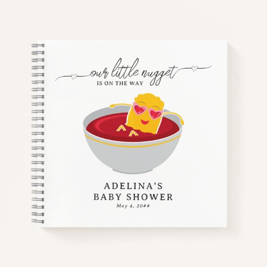 かわいい小さなナゲット女の子ベビーシャワーゲストブック ノートブック (正面)