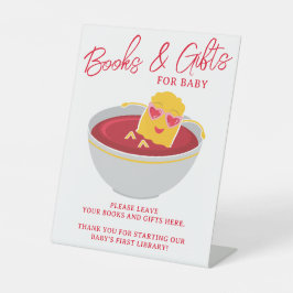 かわいい小さなナゲット女の子赤ちゃんシャワー本&ギフト 台座サイン