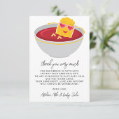 かわいい小さなナゲット鶏ナゲット女の子ベビーシャワー サンキューカード (スタンド正面)