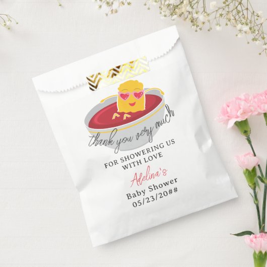 かわいい小さなナゲット鶏ナゲット女の子ベビーシャワー フェイバーバッグ (封をした状態)