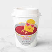 かわいい小さなナゲット鶏ナゲット女の子ベビーシャワー 紙コップ (裏面)
