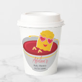 かわいい小さなナゲット鶏ナゲット女の子ベビーシャワー 紙コップ (正面)