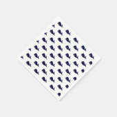 かわいい小さなネイビーブルーのクジラの模様(白) スタンダードカクテルナプキン (角)