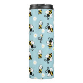 かわいい小さなハチとデイジーの花のパターン タンブラー (裏面)