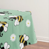 かわいい小さなハチとデイジーの花のパターン テーブルクロス (インサイチュ)