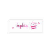 かわいい小さなハチとハート、手書きのフォント名 セルフインキングスタンプ (デザイン)