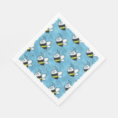 かわいい小さなハチのパターン水の色ベビーシャワー スタンダードランチョンナプキン (角)