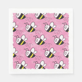 かわいい小さなハチのパターン水の色ベビーシャワー スタンダードランチョンナプキン