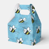 かわいい小さなハチのパターン水の色ベビーシャワー フェイバーボックス (裏面サイド)