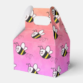 かわいい小さなハチのパターン水の色ベビーシャワー フェイバーボックス (裏面サイド)