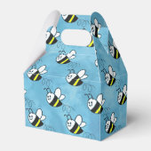 かわいい小さなハチのパターン水の色ベビーシャワー フェイバーボックス (正面サイド)