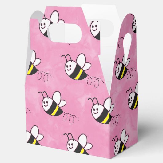 かわいい小さなハチのパターン水の色ベビーシャワー フェイバーボックス (オープン)