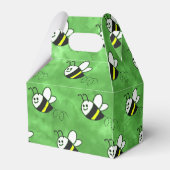 かわいい小さなハチのパターン水の色ベビーシャワー フェイバーボックス (裏面サイド)